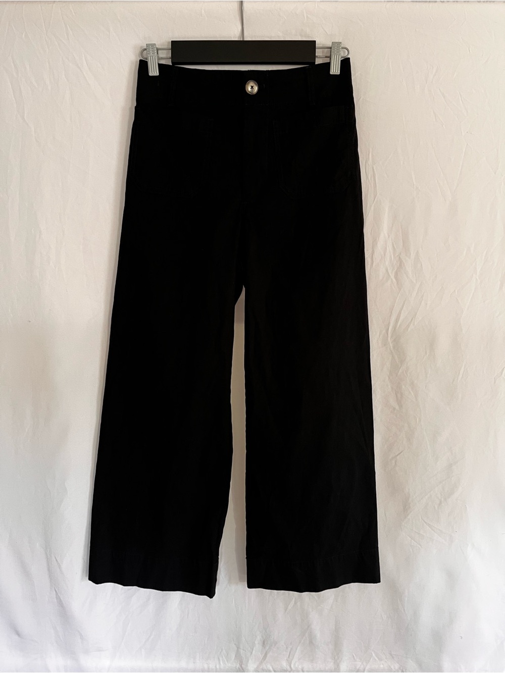 Maeve Black Ankle-Crop Wide-Leg Colette Pant